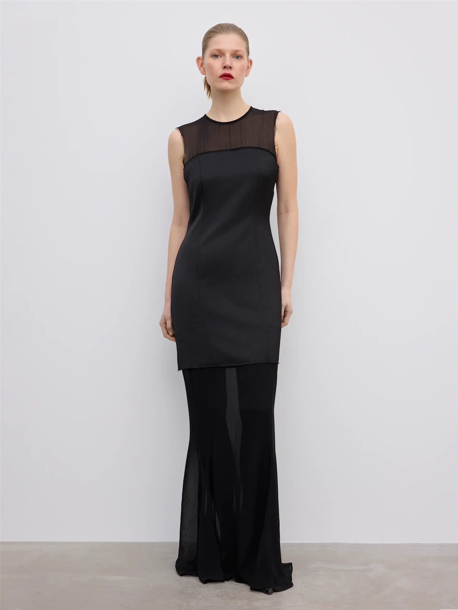 Two-Layer Maxi Dress Black
